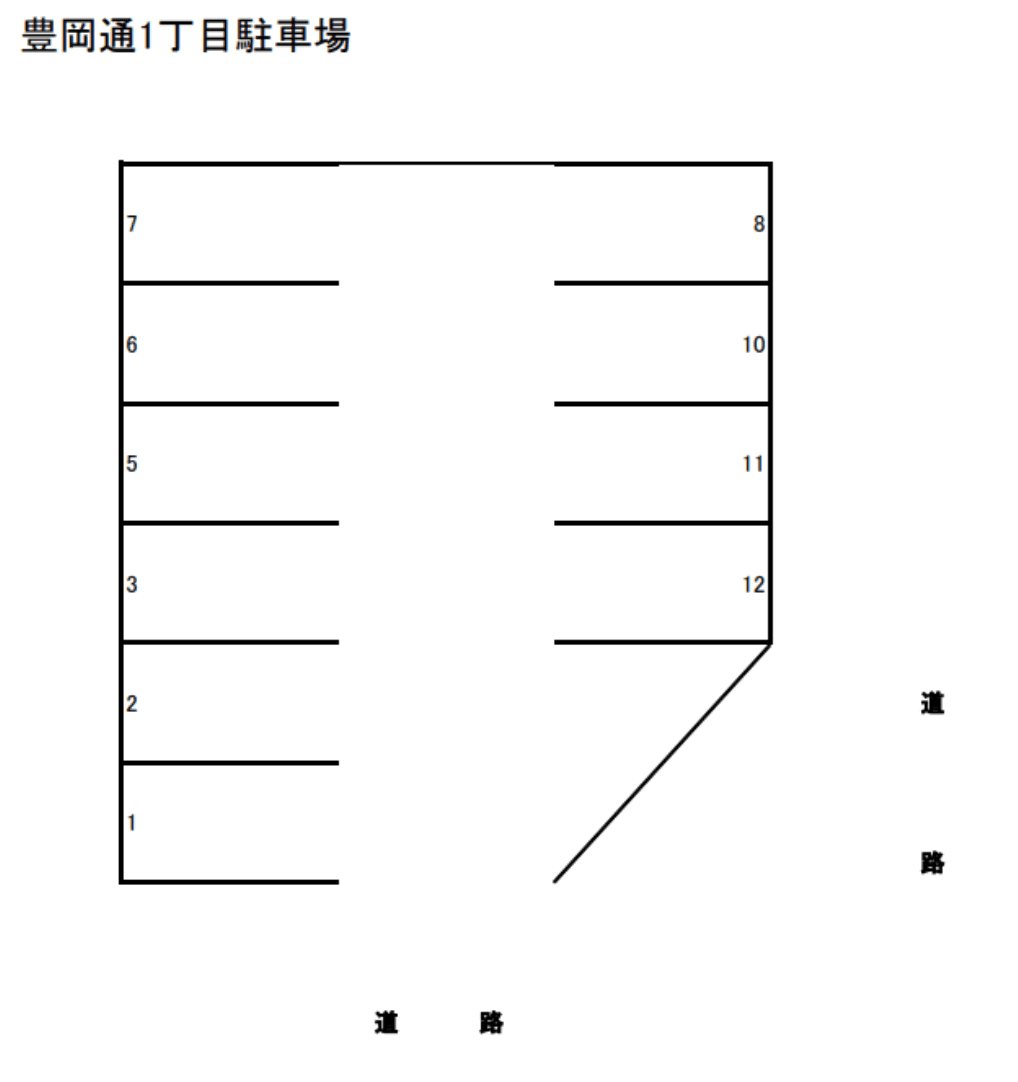 豊岡通1丁目駐車場の駐車配置図