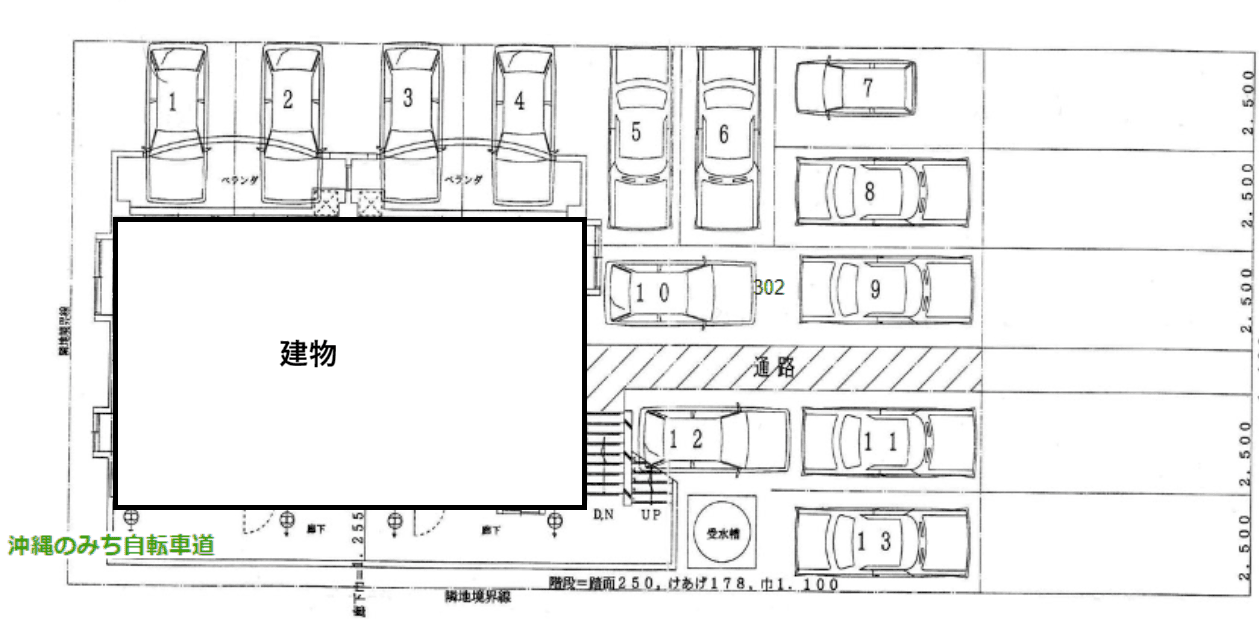 メゾンユートピアの駐車配置図