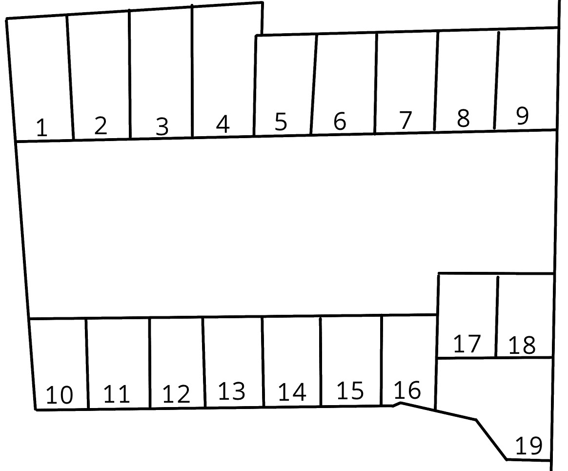 片淵有料駐車場の駐車配置図