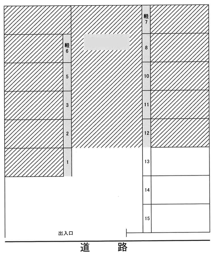 TⅡパーキングの駐車配置図