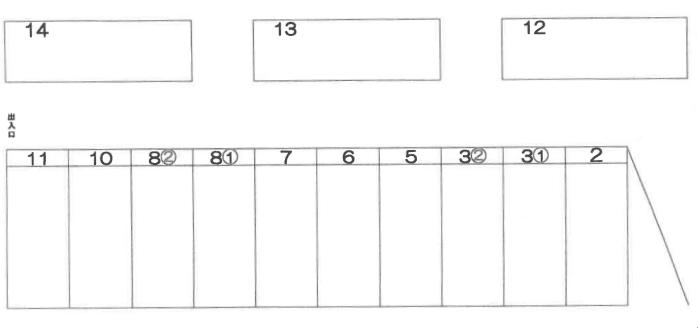 丸久駐車場の駐車配置図