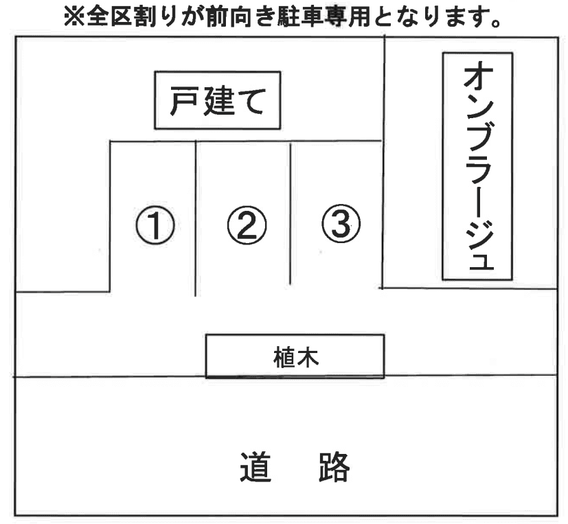 石田第3駐車場の駐車配置図
