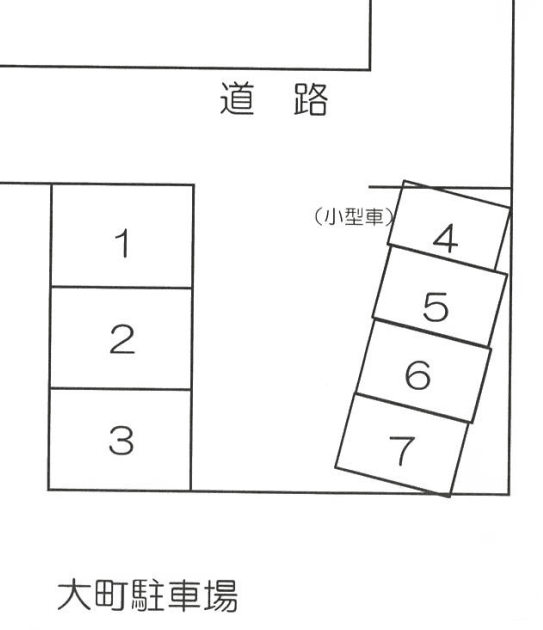 大町駐車場の駐車配置図