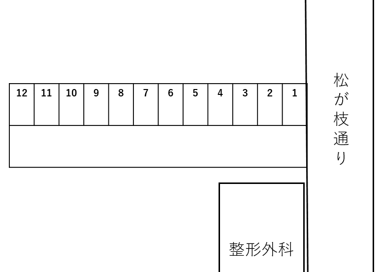 松ヶ枝町駐車場の駐車配置図