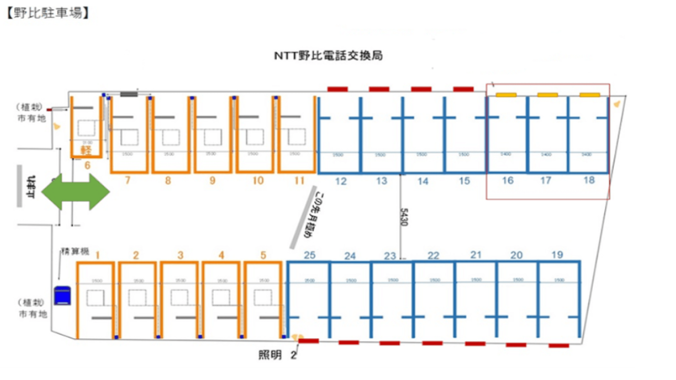 野比駐車場の駐車配置図