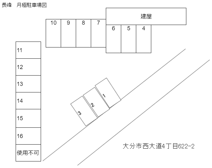 長峯月極駐車場の駐車配置図