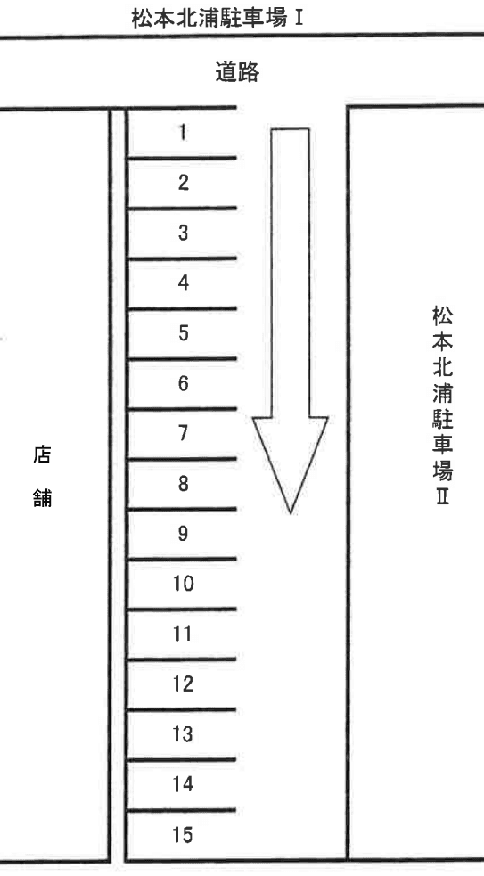松本・北浦駐車場Ⅰの駐車配置図