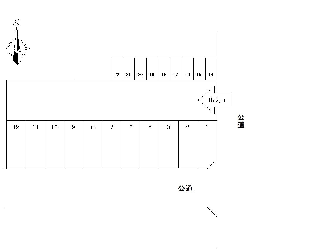浅香第九駐車場の駐車配置図