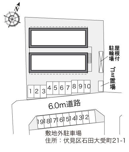 ヴィルヌーブ醍醐(31931) 敷地外駐車場の駐車配置図