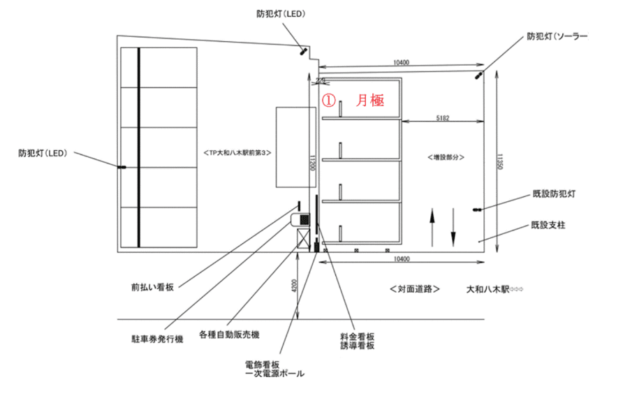 大和八木駅前第3の駐車配置図