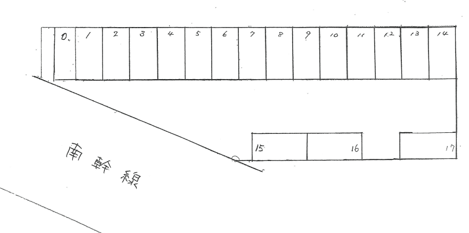 平川地駐車場の駐車配置図