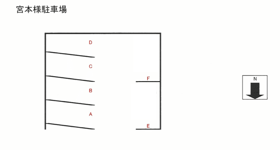 宮本様駐車場の駐車配置図