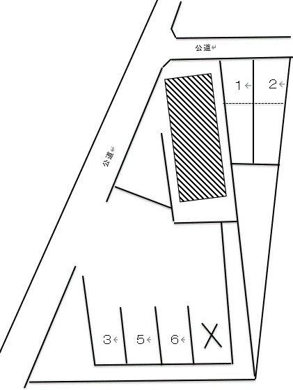 岩津申堂パーキングの駐車配置図