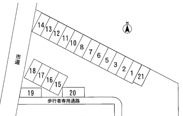 窪田第2駐車場の駐車配置図