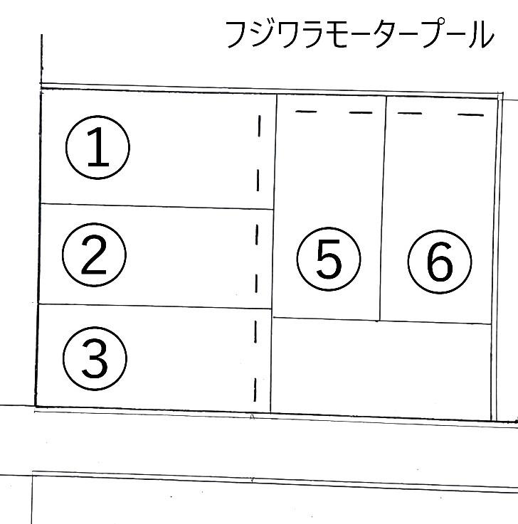 フジワラモータープールの駐車配置図