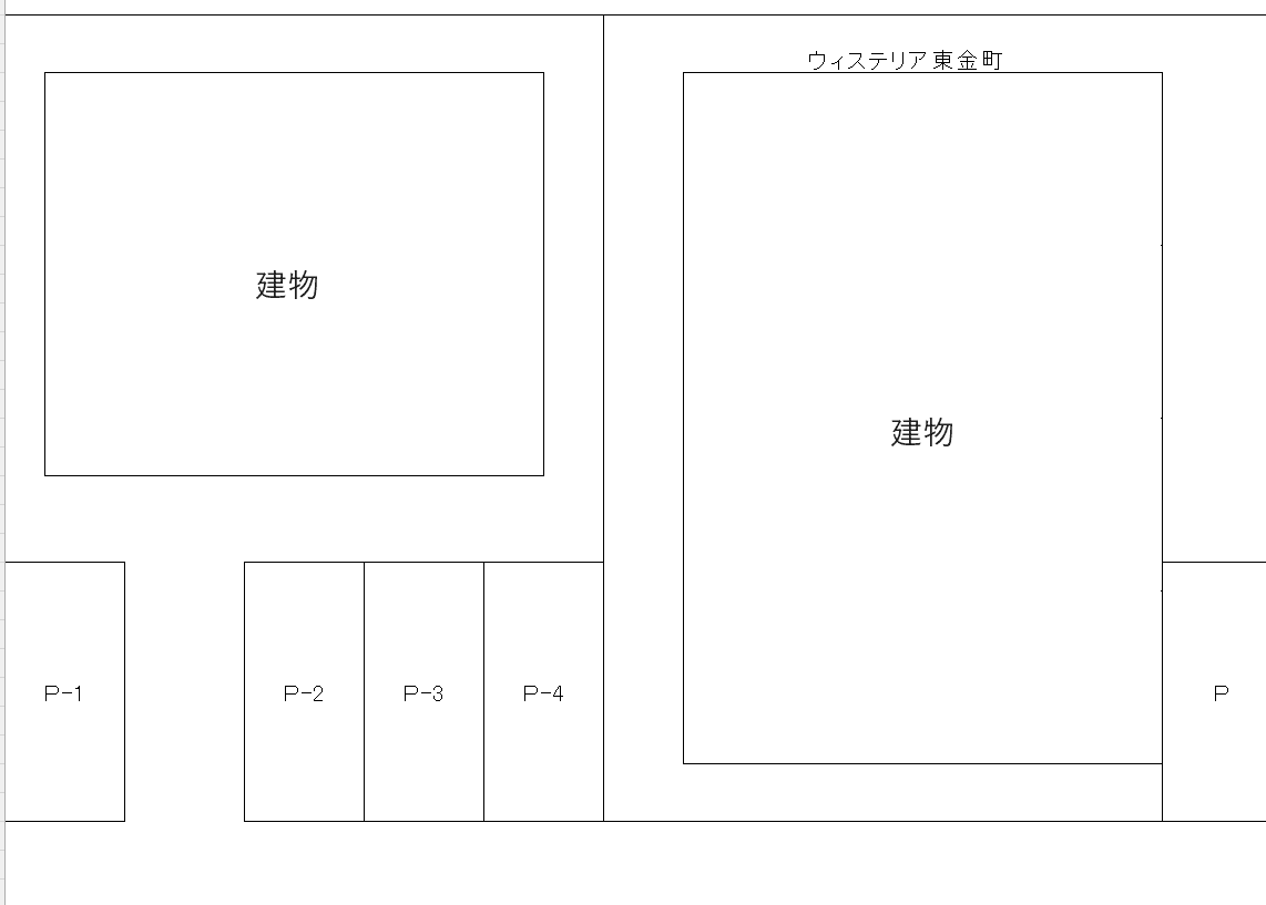 加藤様駐車場の駐車配置図
