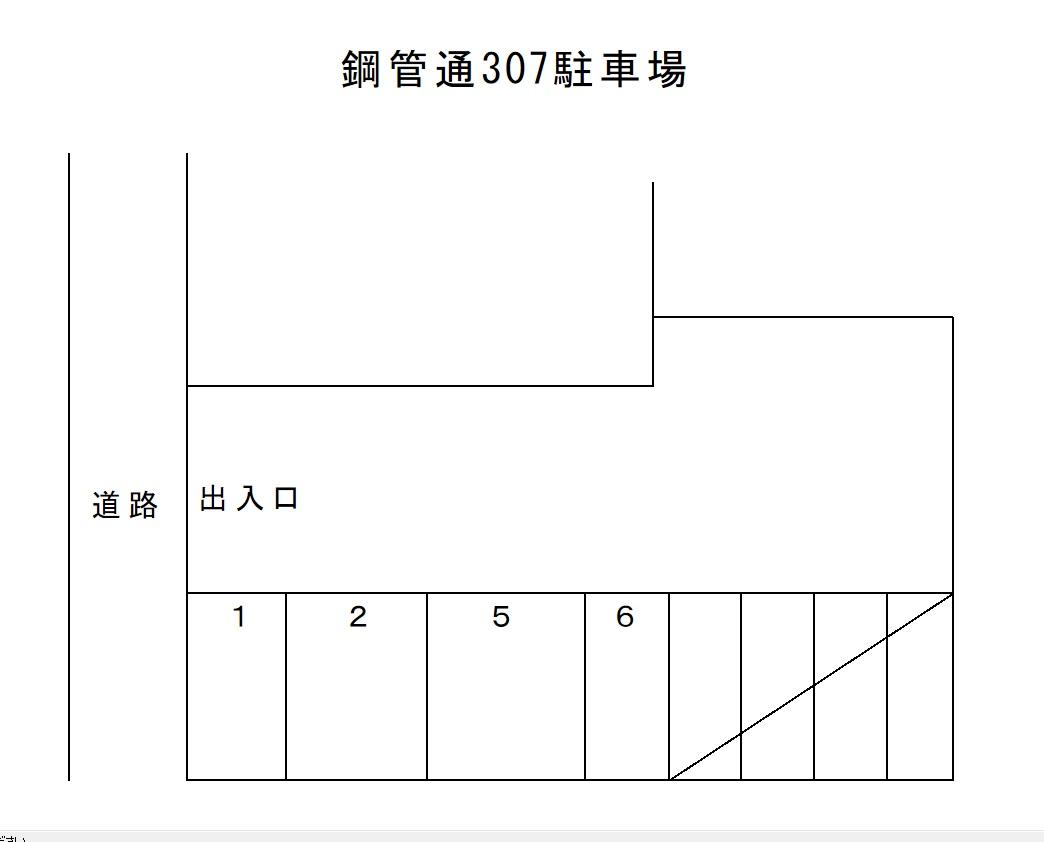 鋼管通307駐車場の駐車配置図