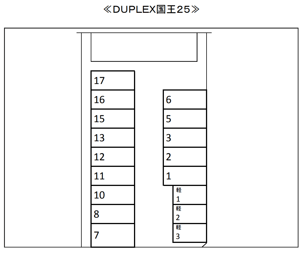 DUPLEX 国王25の駐車配置図