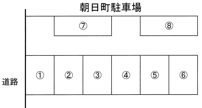 朝日町駐車場の駐車配置図