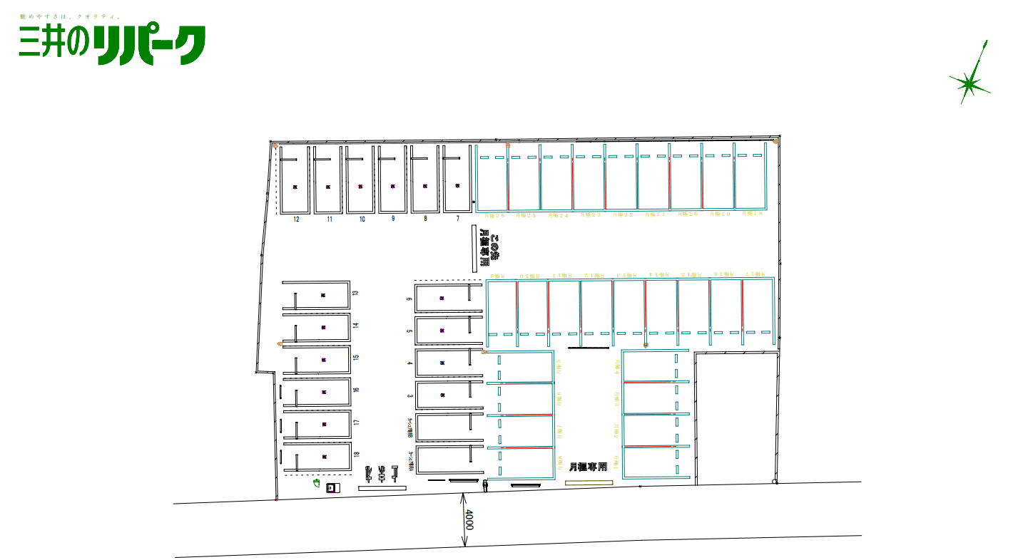 小豆沢2丁目第8の駐車配置図