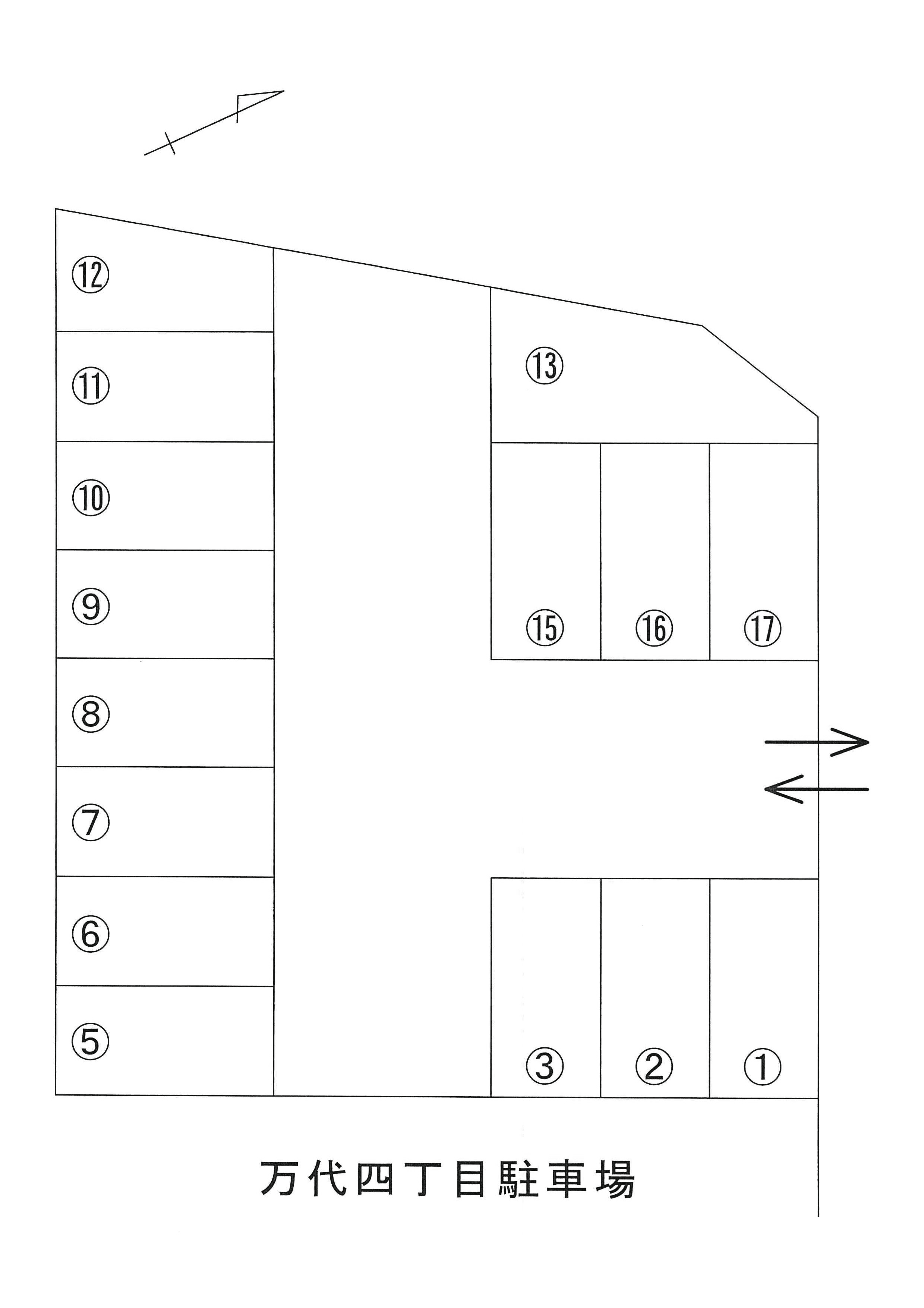 万代ガレージの駐車配置図