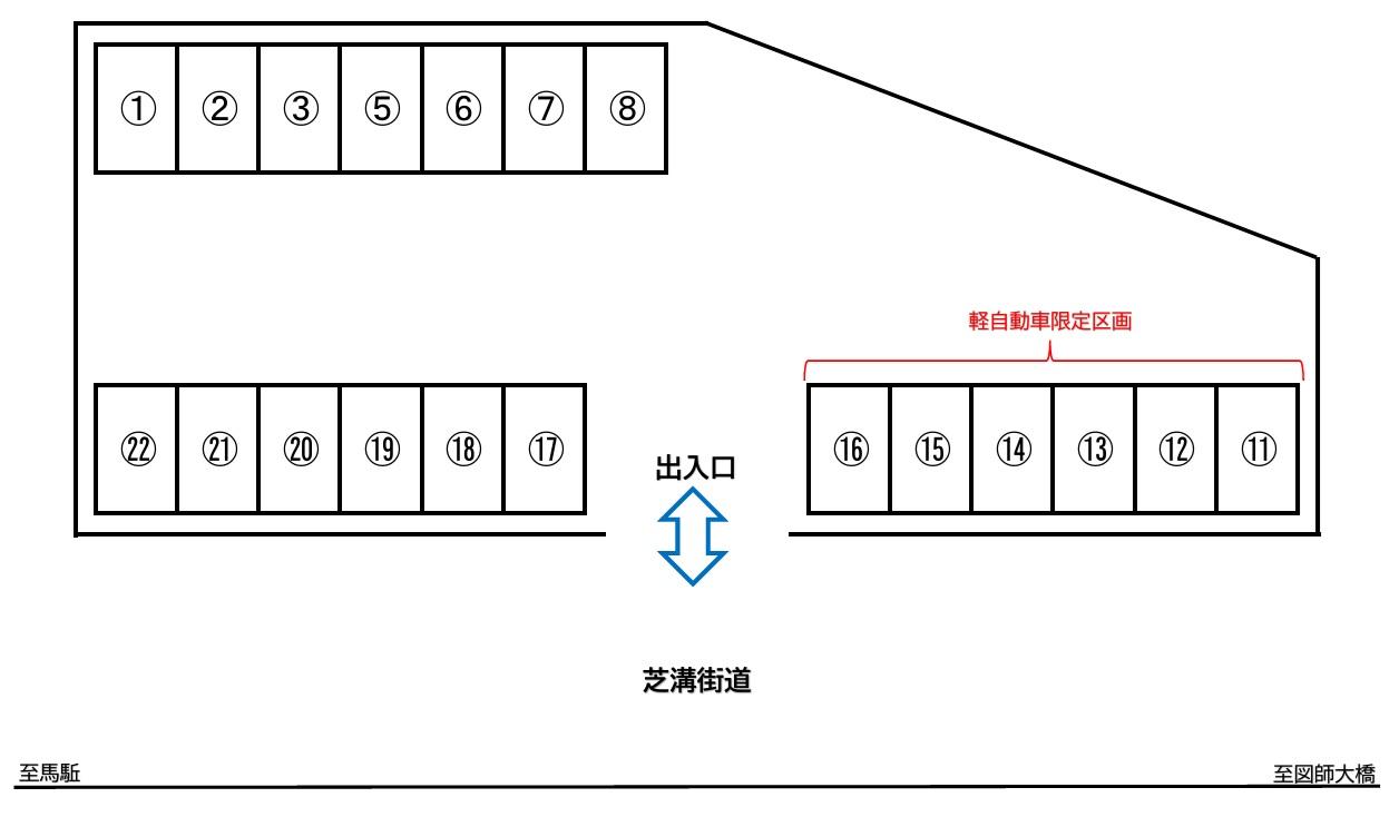 河合駐車場の駐車配置図