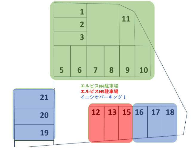 イニシオ・パ―キングⅠの駐車配置図