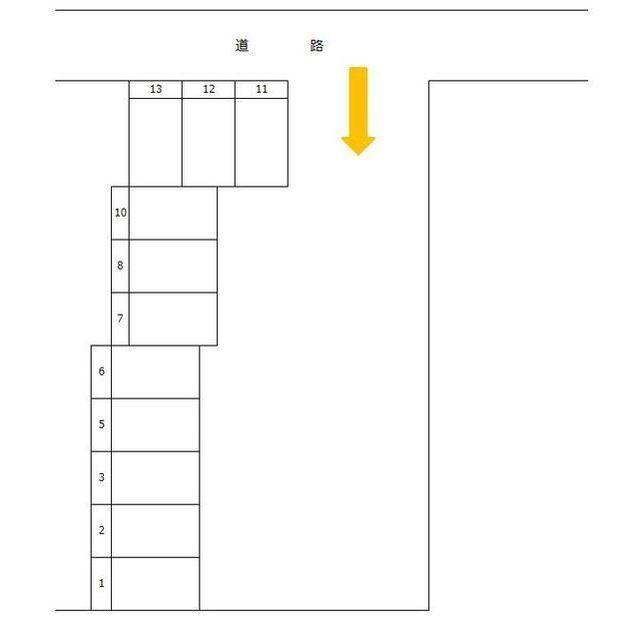 中央4N駐車場の駐車配置図