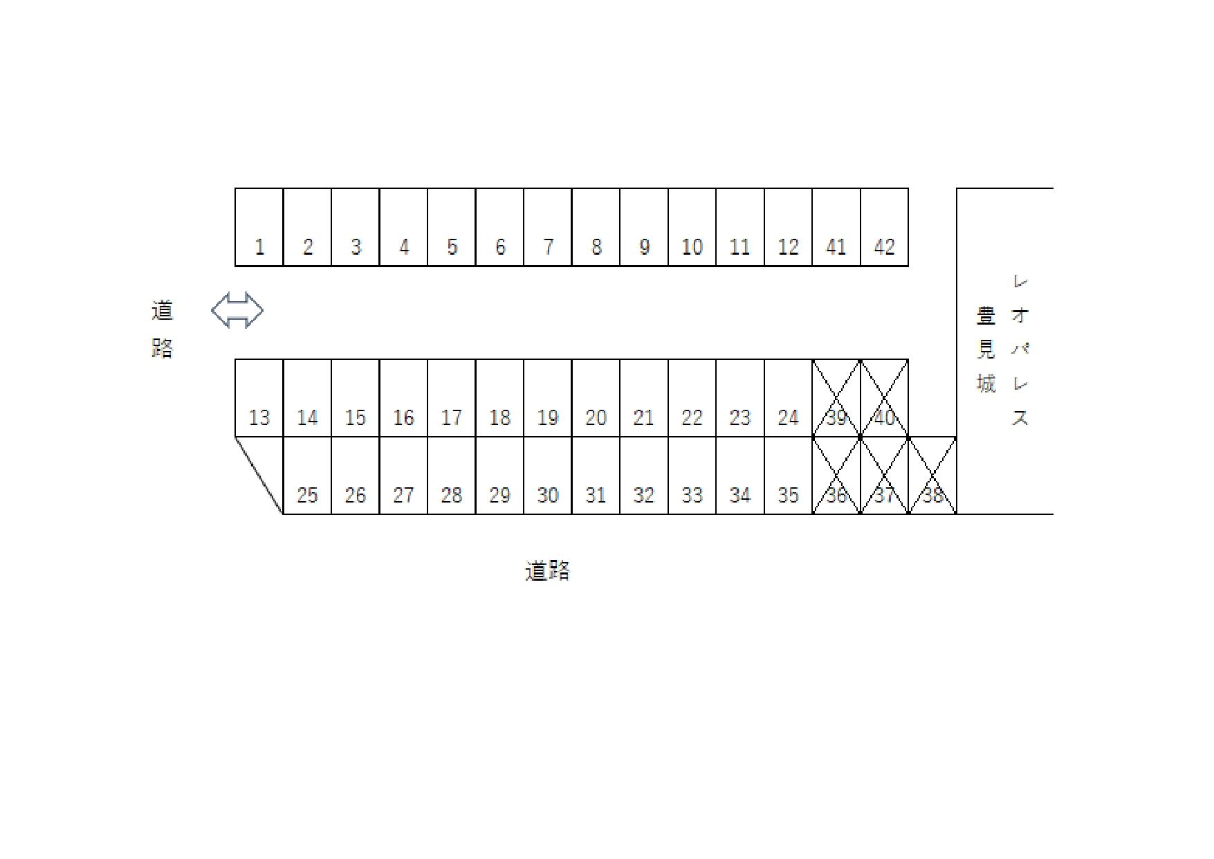 中央パーキングの駐車配置図