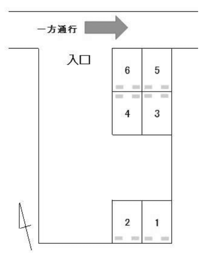 研屋町5-1駐車場の駐車配置図