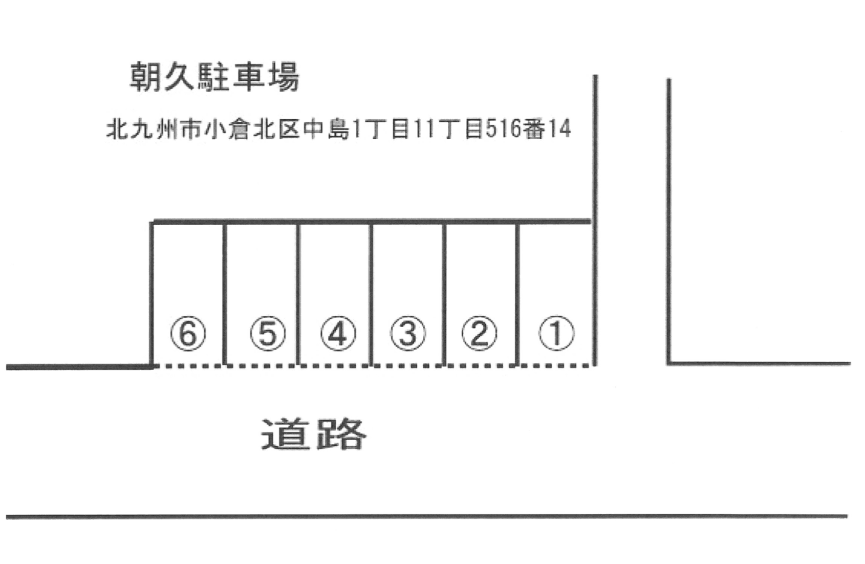 朝久駐車場の駐車配置図
