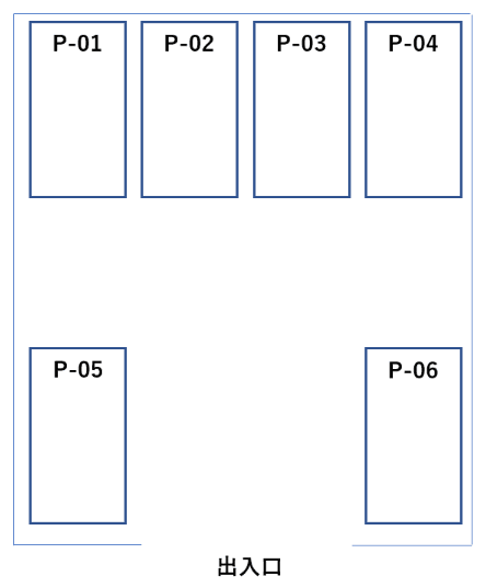 ハーミット国場 駐車場の駐車配置図
