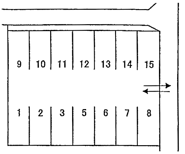 桑子パーキングの駐車配置図