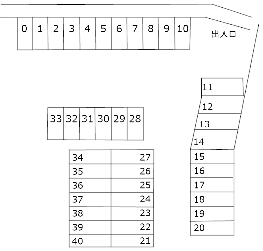上宿月極駐車場の駐車配置図