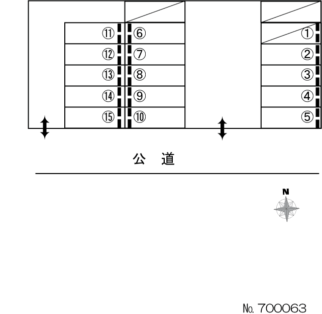 川西町二丁目(杉浦)駐車場の駐車配置図