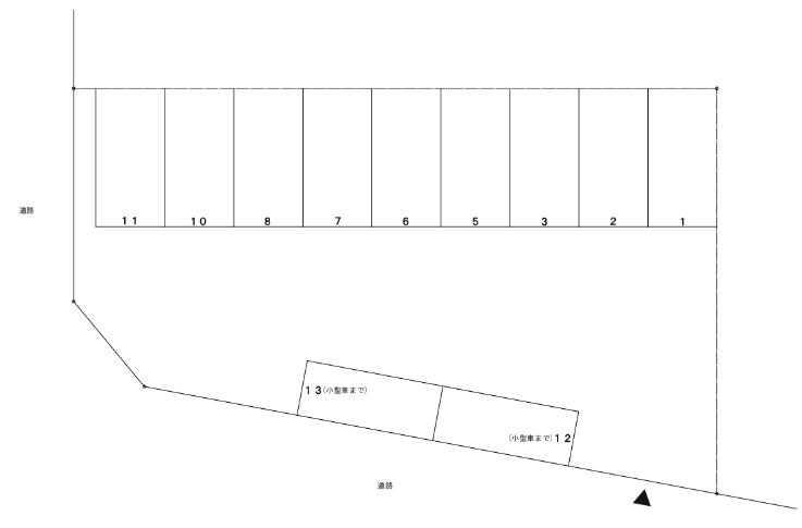 所村第2パーキングの駐車配置図