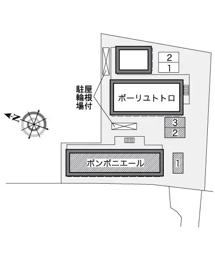 ボンボニエール(25782) 敷地外駐車場の駐車配置図