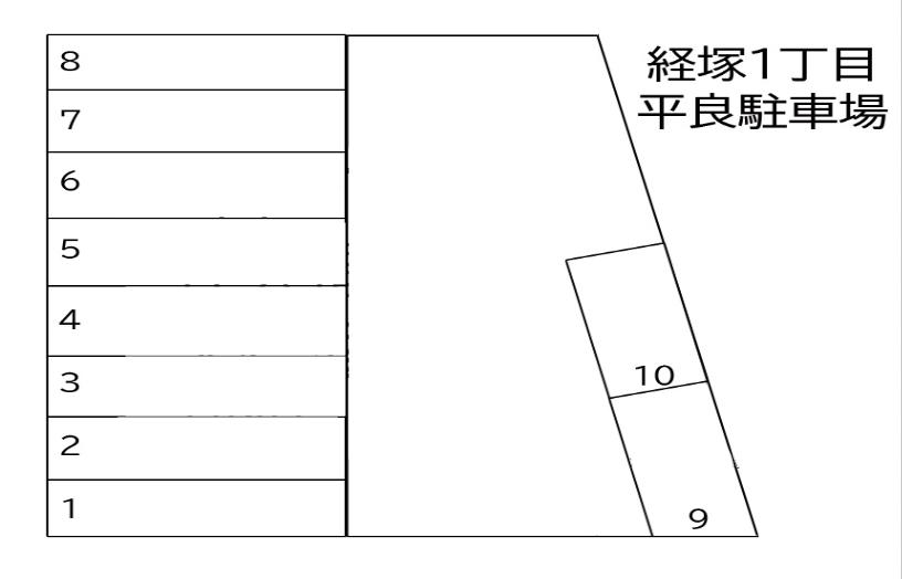 経塚一丁目平良駐車場の駐車配置図