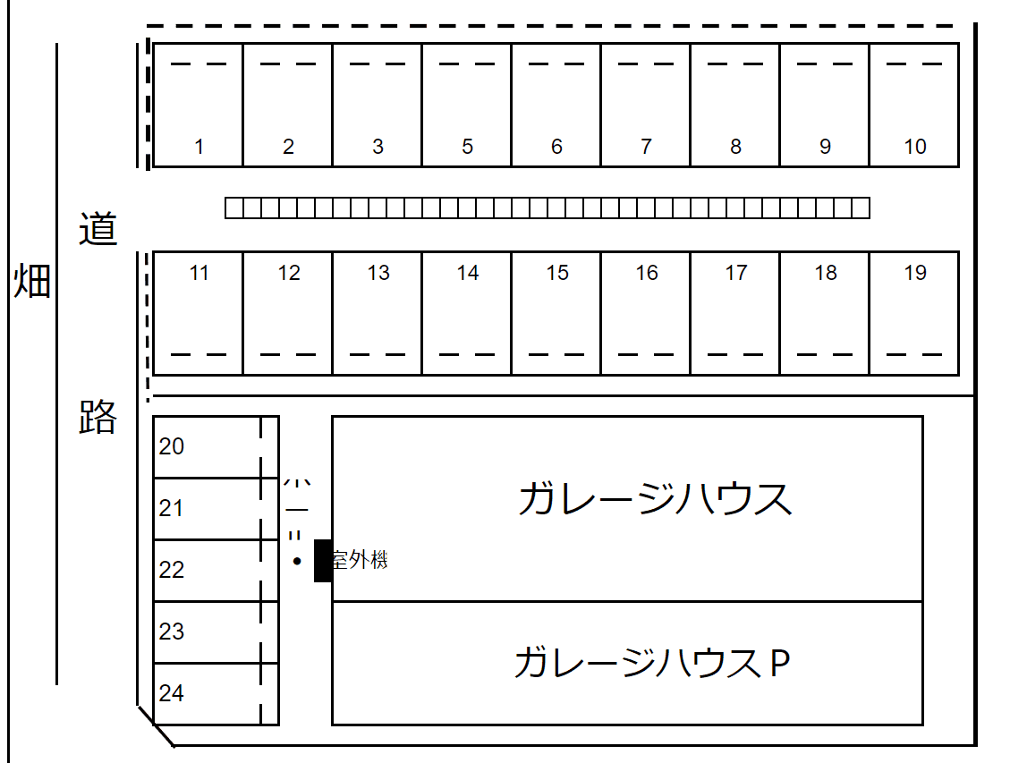 篠(中神町)駐車場の駐車配置図
