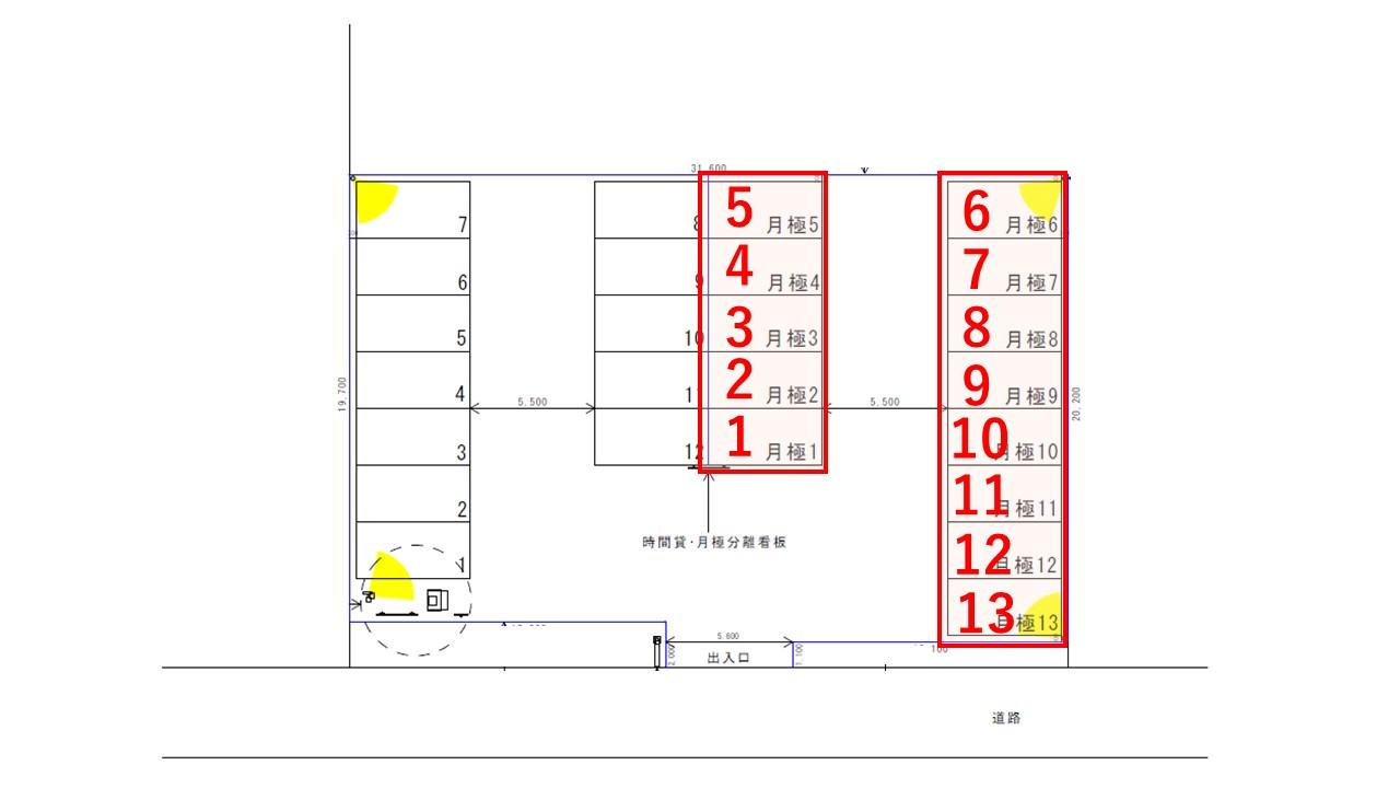 Dパーキング大麻駅前第1の駐車配置図