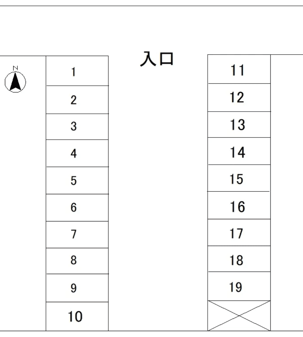 中原3丁目月極駐車場の駐車配置図