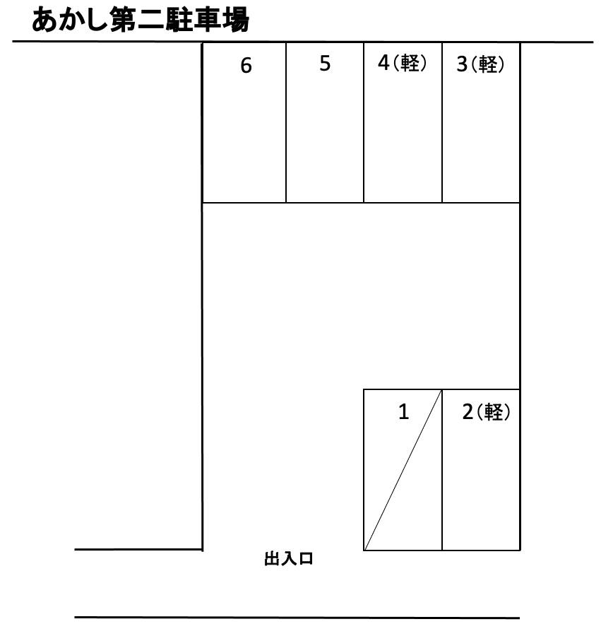 あかし第二駐車場の駐車配置図