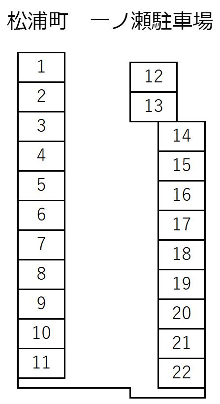 松浦町 一ノ瀬駐車場の駐車配置図