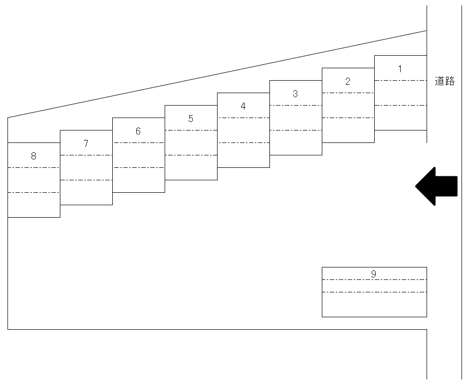 藤本月極駐車場の駐車配置図