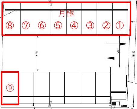 橿原神宮駅前第9の駐車配置図