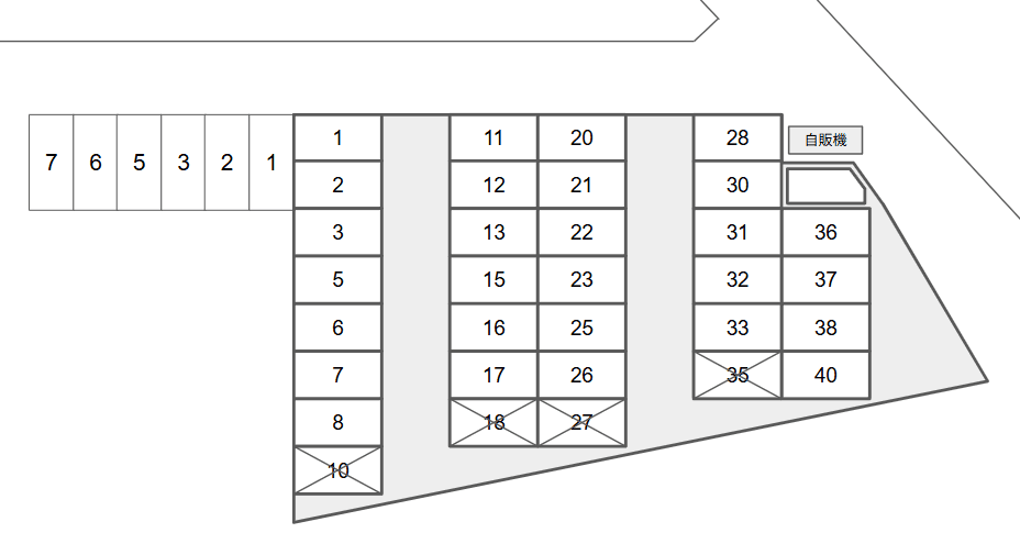 第3車屋パーキングの駐車配置図