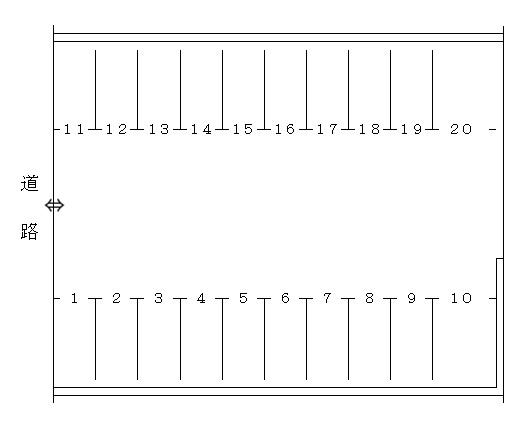 西村駐車場の駐車配置図