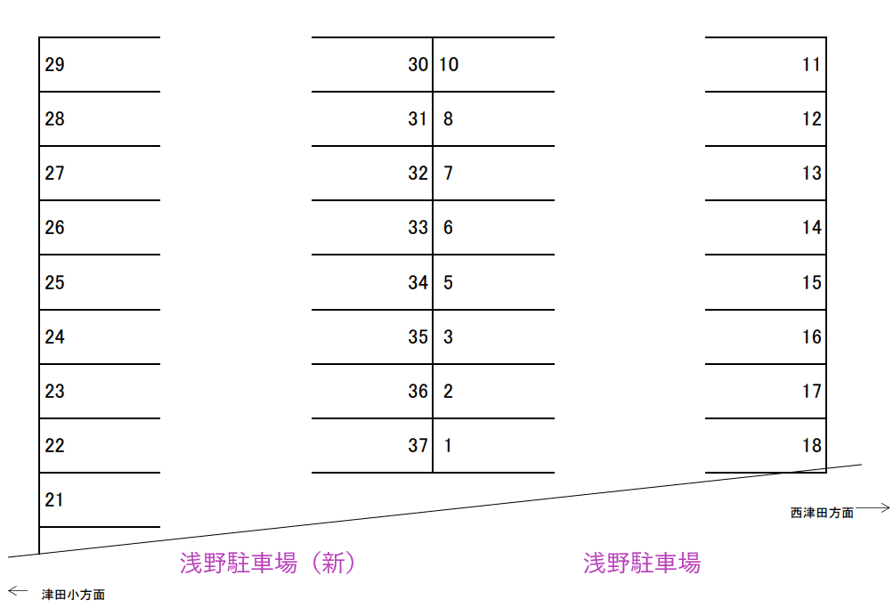 浅野駐車場の駐車配置図
