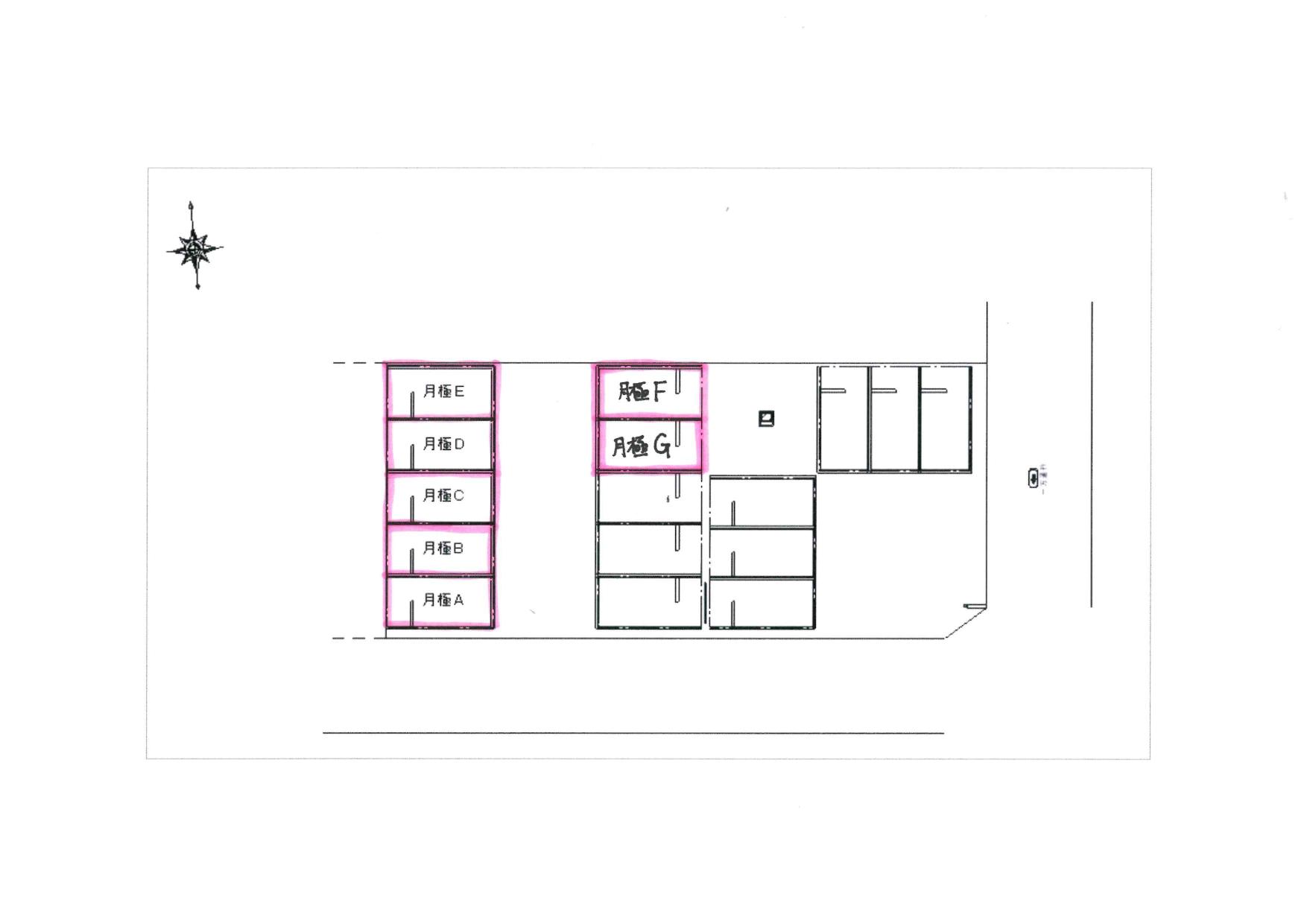 クレスト勝山南の駐車配置図