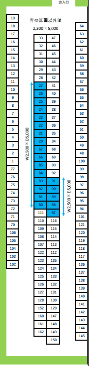 古賀月極駐車場の駐車配置図